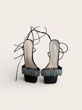 Bella Marie Elegant Black Strappy Heels